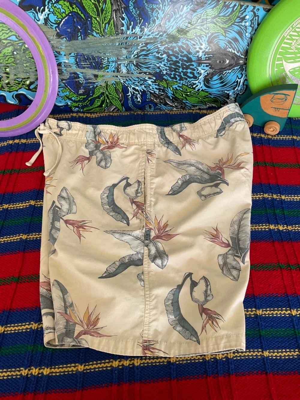 H&M-Tropical Leaf- Birds of Paradise Swim Trunks - Size / See photos